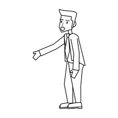 happy businessman stretching arms icon image vector illustration design 