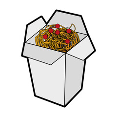 noodles fast food icon image vector illustration design 
