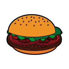 hamburger fast food icon image vector illustration design 