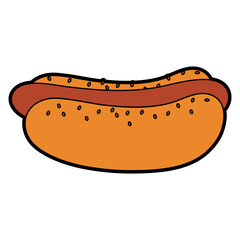 hot dog fast food icon image vector illustration design 