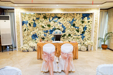 Decoration set for a holy matrimony wedding ceremony