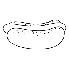 hot dog fast food icon image vector illustration design  single black line
