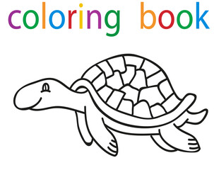 book coloring cartoon turtle