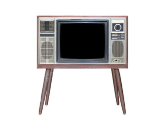 Classic Vintage Retro Style old television isolated on white background.