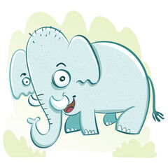 cartoon funny elephant.