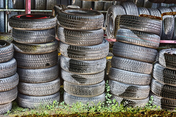 Piles of old tires