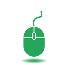 Icon of mouse.So, click the mouse. Flat design style.
