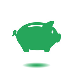Piggy bank icon. Pictograph of moneybox. Flat design.