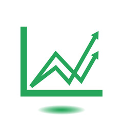 Business graph. Infographic. Chart icon. Growing graph simbol. Flat design style.