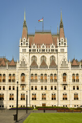 Fototapeta na wymiar Beautiful segments of the hungarian parliament in Budapest