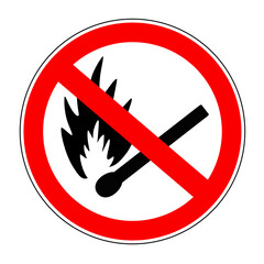 Fototapeta znak zakaz używania ognia obraz