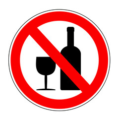 znak zakaz spożywania alkoholu - obrazy, fototapety, plakaty