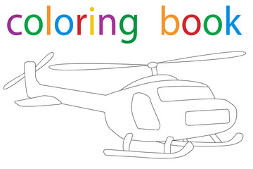  isolated book coloring helicopter