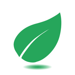 Leaf icon. Fresh natural product. Organic product symbol. Flat design style.
