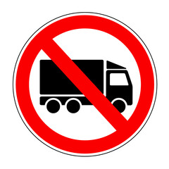 znak zakazu dla ciężarówek - obrazy, fototapety, plakaty