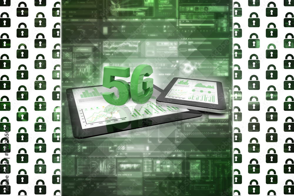 Poster 3d rendering 5g network 5g connection with data