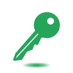 Key icon. Lock symbol. Security sign. Flat design style.