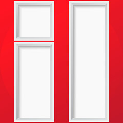 Set vector illustration 3D frames design on a red background