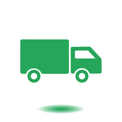 Delivery truck sign icon. Cargo van symbol. Shipments and free delivery. Flat style. Vector.