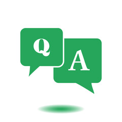 Q&A sign symbol. Speech bubbles with question and answer.