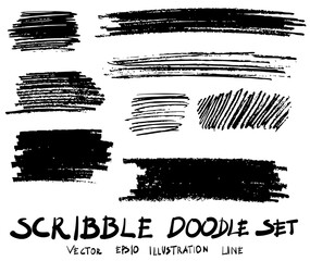 doodle hand drawn scribble vector set sketch strokes scribbles elements isolated on white eps10