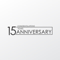 black color elegant and simple 15 years anniversary. lines vector design for family, shop, business, company, or various event Print