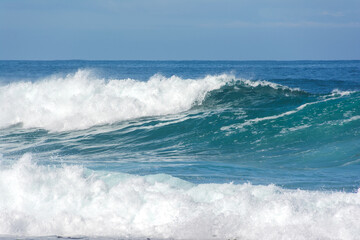 Rough waves crashing in the ocean