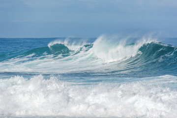 Rough waves crashing in the ocean