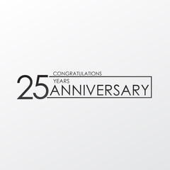 black color elegant and simple 25 years anniversary. lines vector design for family, shop, business, company, or various event Print