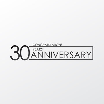 black color elegant and simple 30 years anniversary. lines vector design for family, shop, business, company, or various event Print