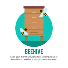 Beekeeping vector concept with different  items. Modern flat style vector.