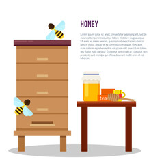 Beekeeping vector concept with different  items. Modern flat style vector.