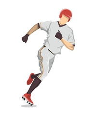 Naklejka premium Isolated baseball player