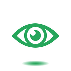Eye icon. Monitoring and surveillance system. Flat design style.