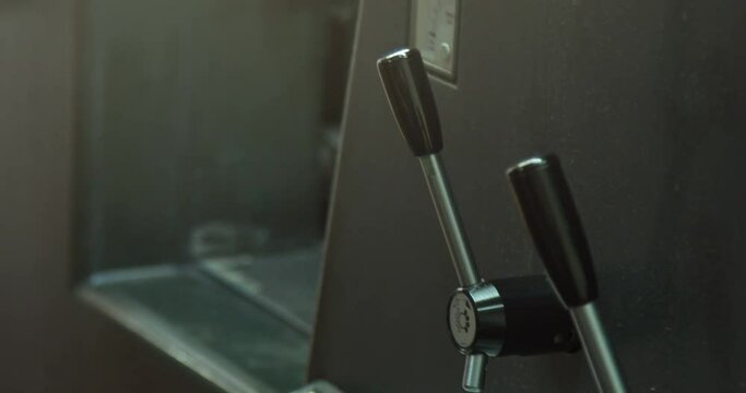 buttons and lever of ofset pprint machine