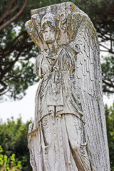 Fototapeta na wymiar Roman statue Minerva - Vittoria Alata - Winged Victory - located in Ostia Antica - Rome - Italy
