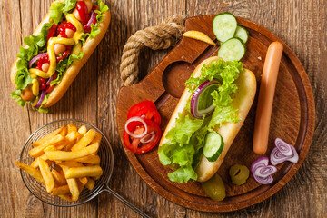 Delicious homemade hot dogs.