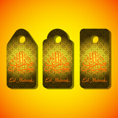 Eid mubarak illustration mini hanger in three version