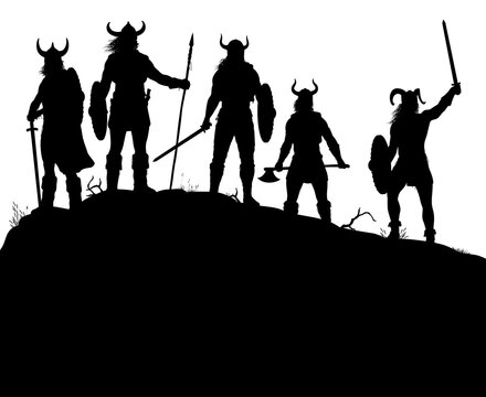Viking raiders silhouette
