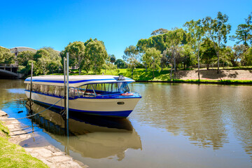 Tourists boat in Adelaide city
