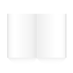 Vector blank magazine spread on white background.	