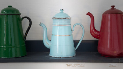 Antique blue kettle