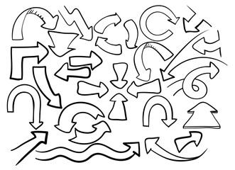  hand drawn arrows icons set