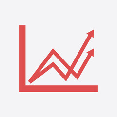 Business graph. Infographic. Chart icon. Growing graph simbol. Flat design style.