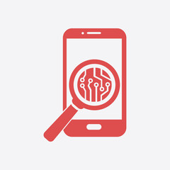 Electronic circuit of technological device. Technology scheme square symbol. 