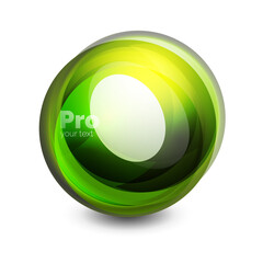 Glass sphere, futuristic abstract element