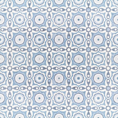 Old ceramic tiles patterns in the park public.