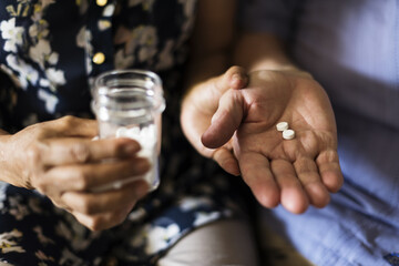 Senior Take Pills Medicine Healthcare