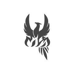 Stylized graphic phoenix bird
