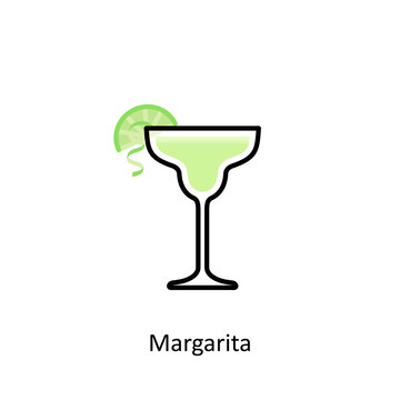 Margarita cocktail icon in flat style
